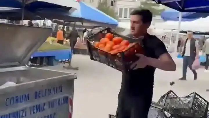 Domatesleri Çöpe Döken Pazarcıya Korkunç Para Cezası Verildi